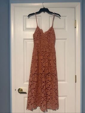 ASTR The Label Lace Midi Dress with Spaghetti Straps
